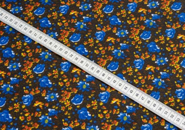 Ткань Фланель Синие розы арт.10404 оптом и в розницу в Альгожур