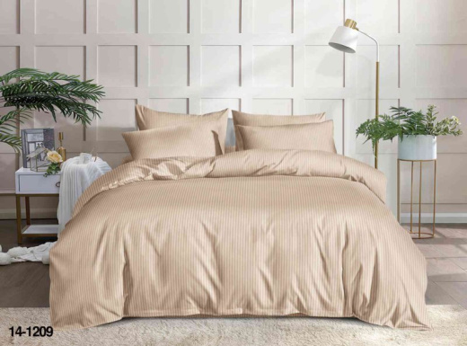 Ткань Страйп-сатин Бежевый мотив арт.14-1209 оптом и в розницу в Альгожур