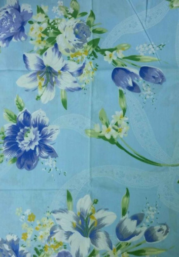 Ткань Тик Цветная роза на голубом арт. оптом и в розницу в Альгожур