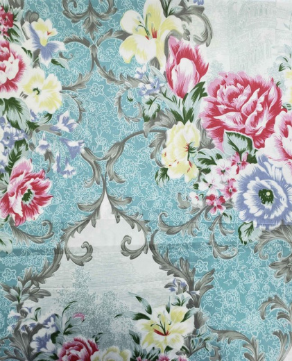 Ткань Тик Цветной замок арт. оптом и в розницу в Альгожур