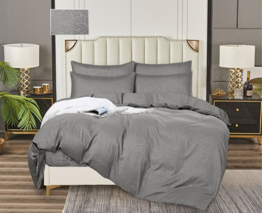 Ткань Полисатин-жаккард Серый арт.16-3850 оптом и в розницу в Альгожур