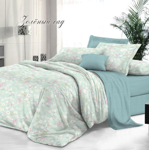 Ткань Сатин Зеленый сад арт. оптом и в розницу в Альгожур