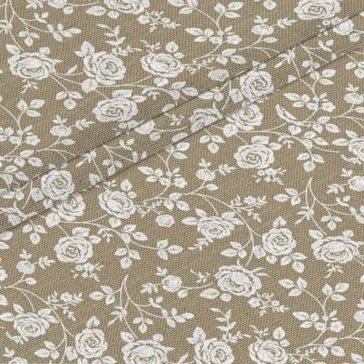 Рогожка Розы на льне Ткань Рогожка Розы на льне арт.10383 оптом и в розницу в Альгожур