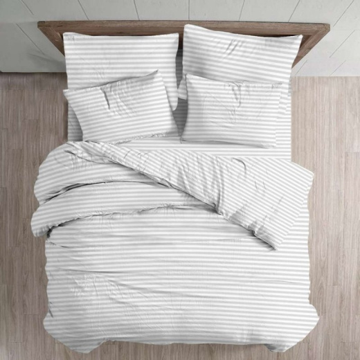 Ткань Поплин Страйп матовая бель арт.24641 оптом и в розницу в Альгожур