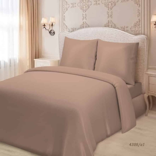 Ткань Сатин однотонный Кофе с молоком арт.4308-А1 оптом и в розницу в Альгожур