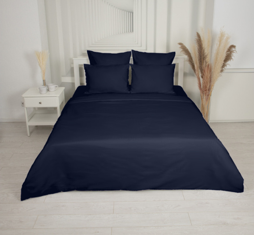 Ткань Сатин однотонный Темно-синий мел арт.9004 оптом и в розницу в Альгожур