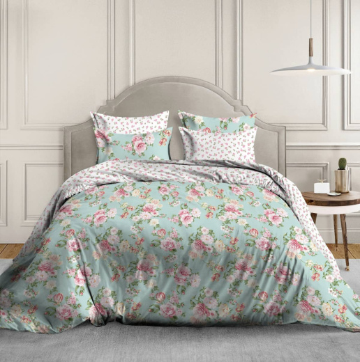 Ткань Бязь Миледи люкс Шарман крупные цветы арт.70919 оптом и в розницу в Альгожур