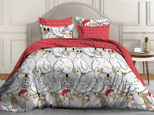 Ткань Перкаль Серьезный гусь арт.20240 оптом и в розницу в Альгожур