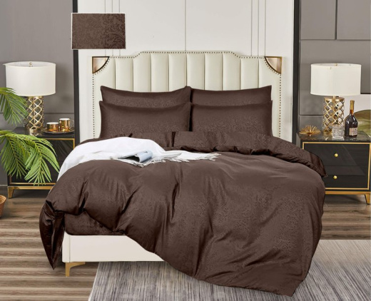 Ткань Полисатин-жаккард Коричневый арт.18-1409 оптом и в розницу в Альгожур